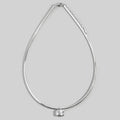 Baguette Pendant Necklace: Silver