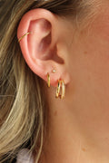 Gold Rinestone Hoop Earrings