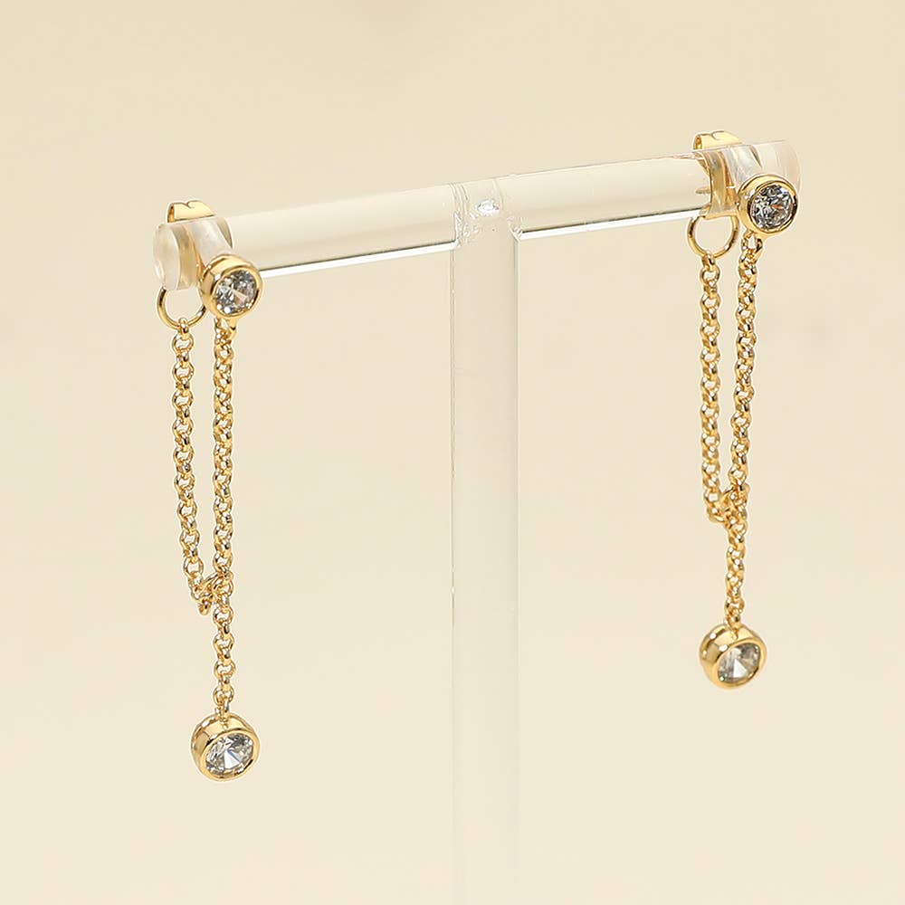 Rinestone Double Dangle Earrings