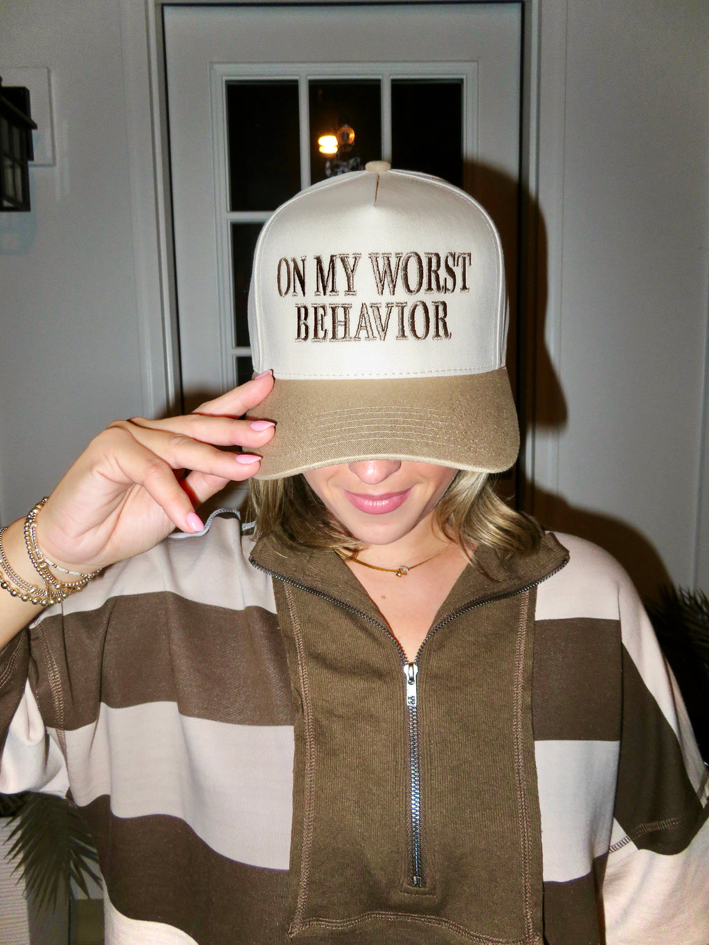 On My Worst Behavior Baseball Cap