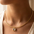 Baguette Pendant Necklace: Gold