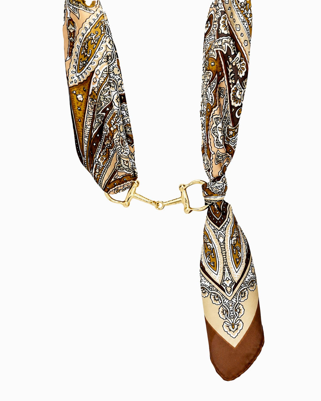 Horse Bit Scarf Necklace: Brown