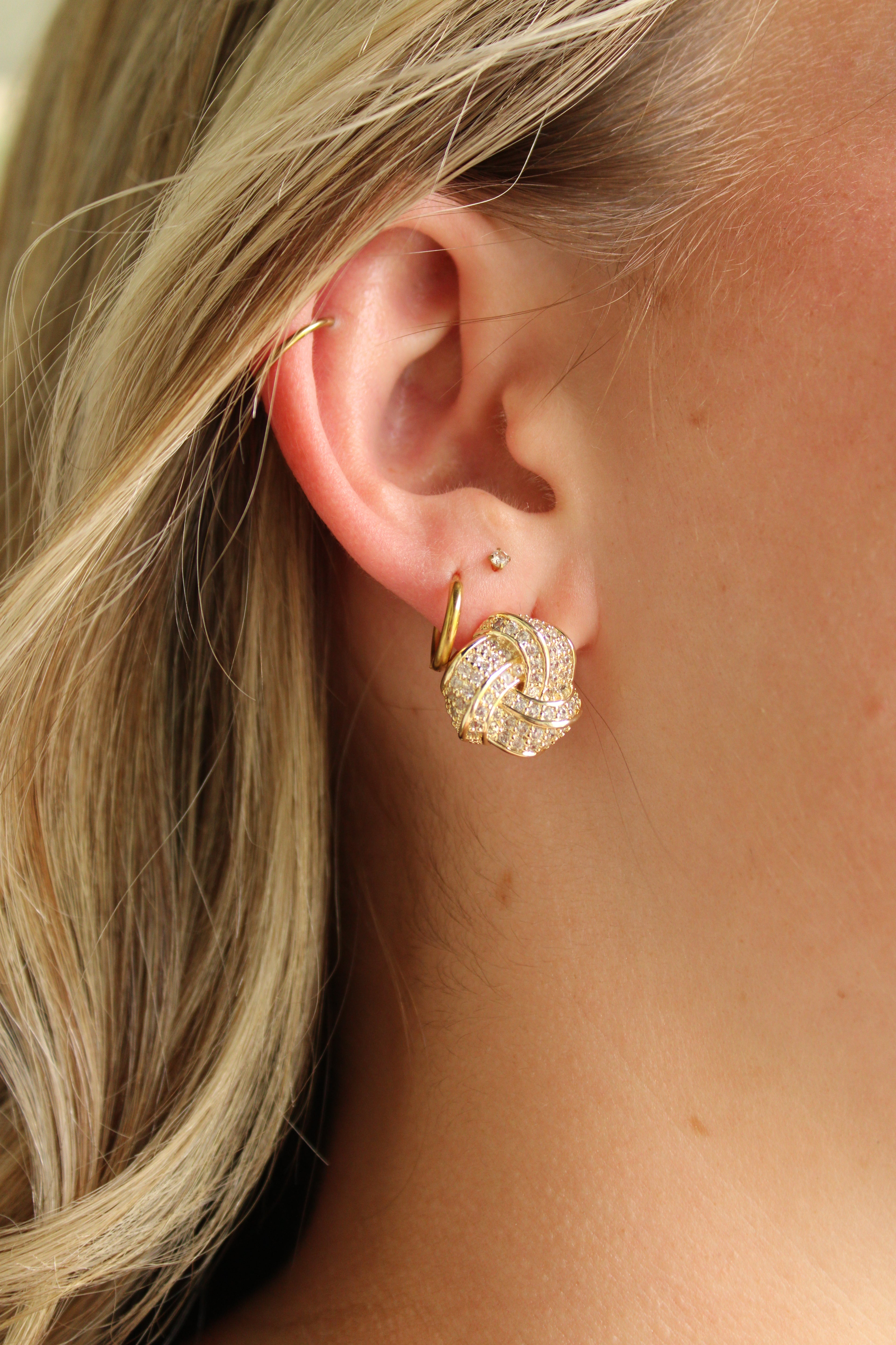 Rinestone Knot Earrings