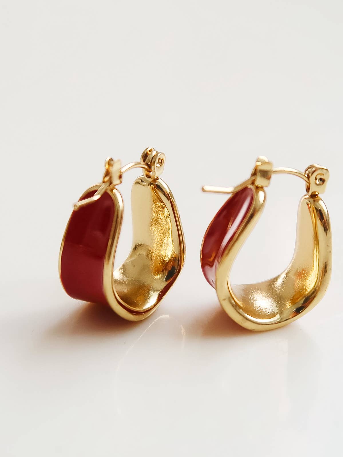 Candice Hoop Earring: Red