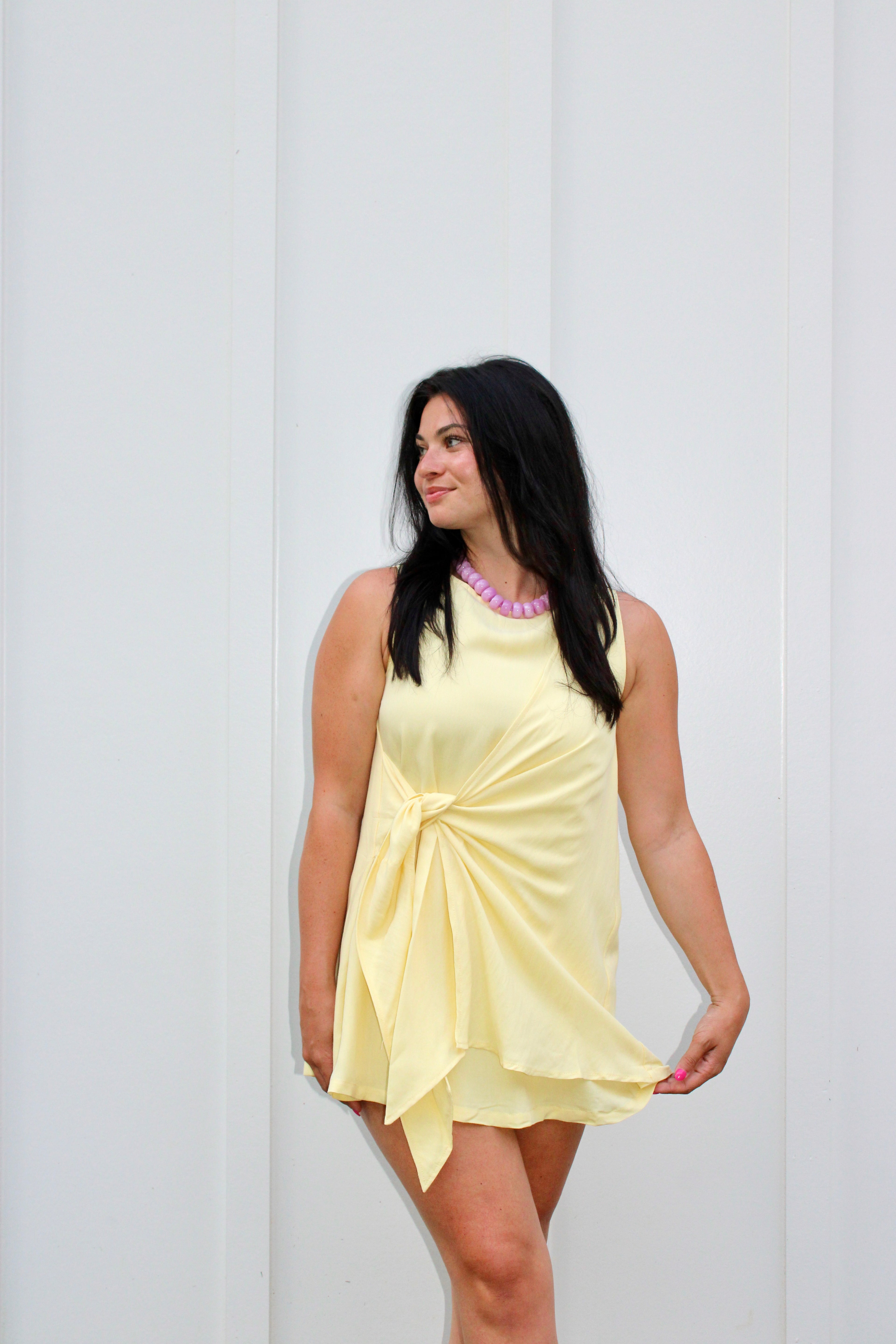 LeAnne Wrap Dress: Yellow