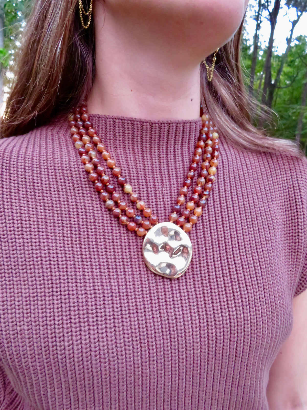 Layered Marble Bead Necklace