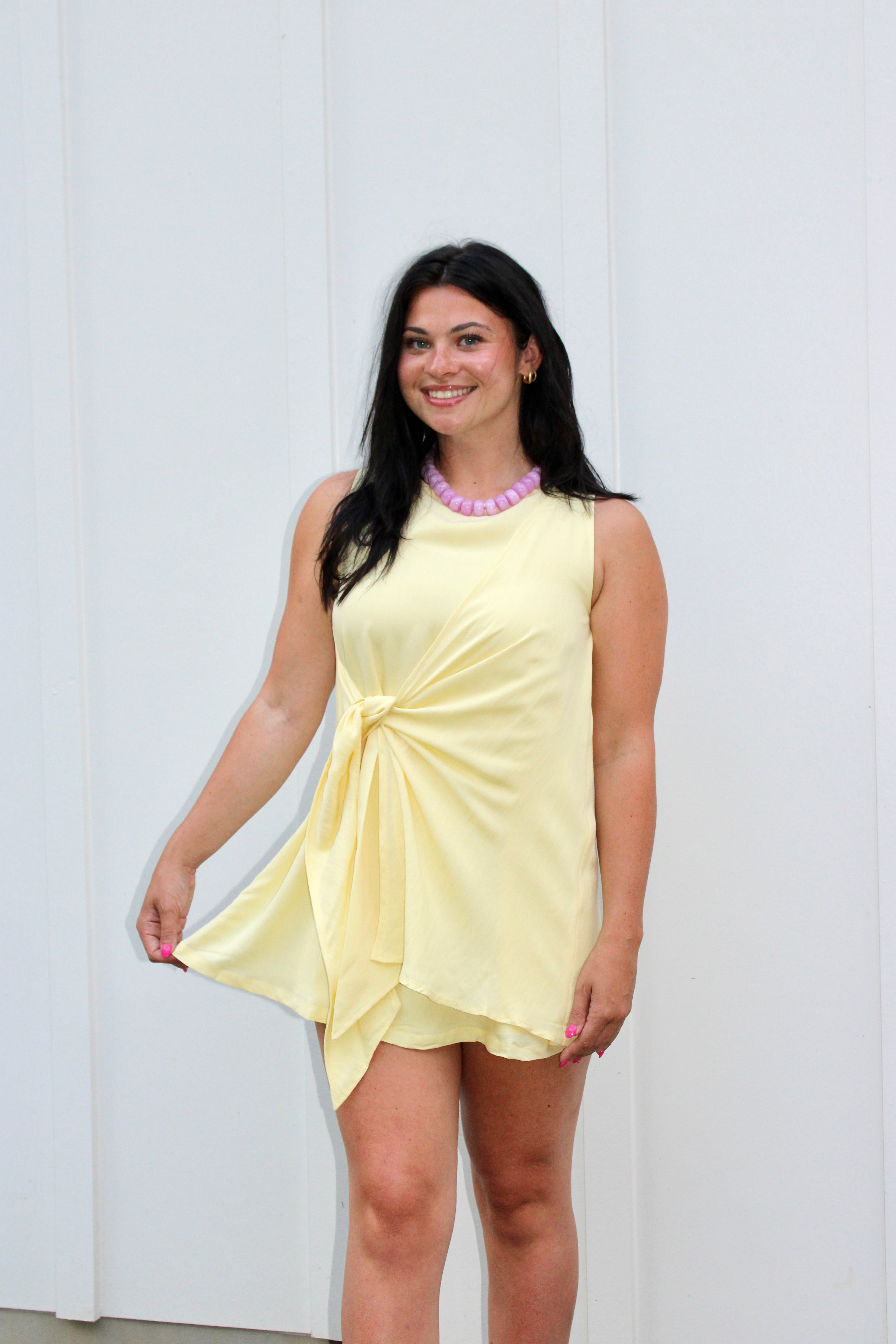 LeAnne Wrap Dress: Yellow