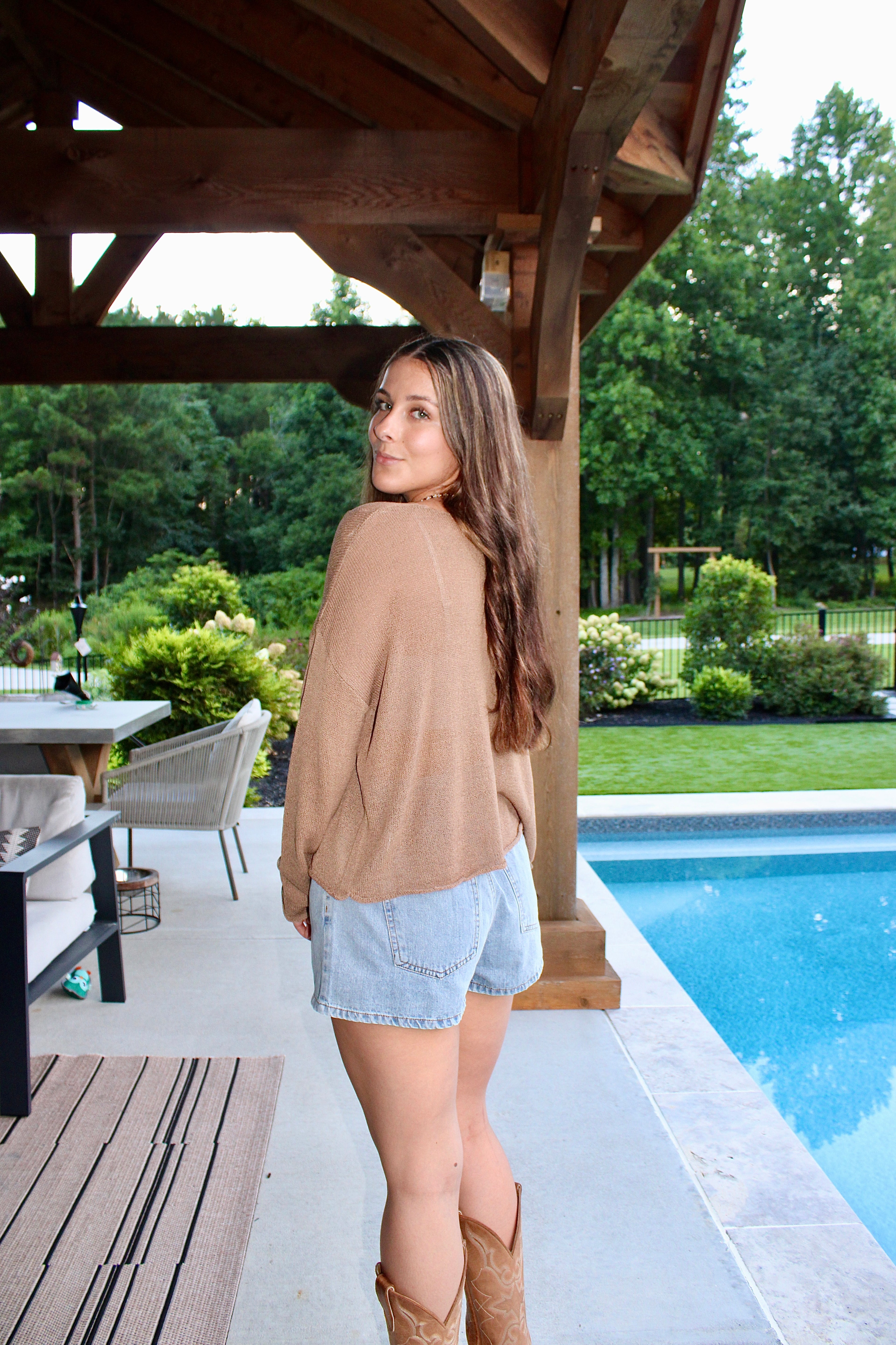 Harbour Knit Blouse: Taupe