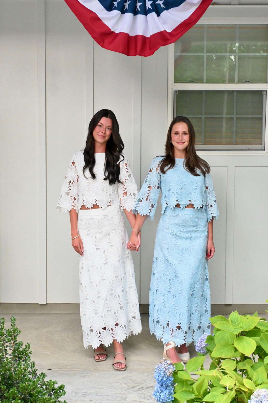 Rene Floral Lace Set: Light Blue