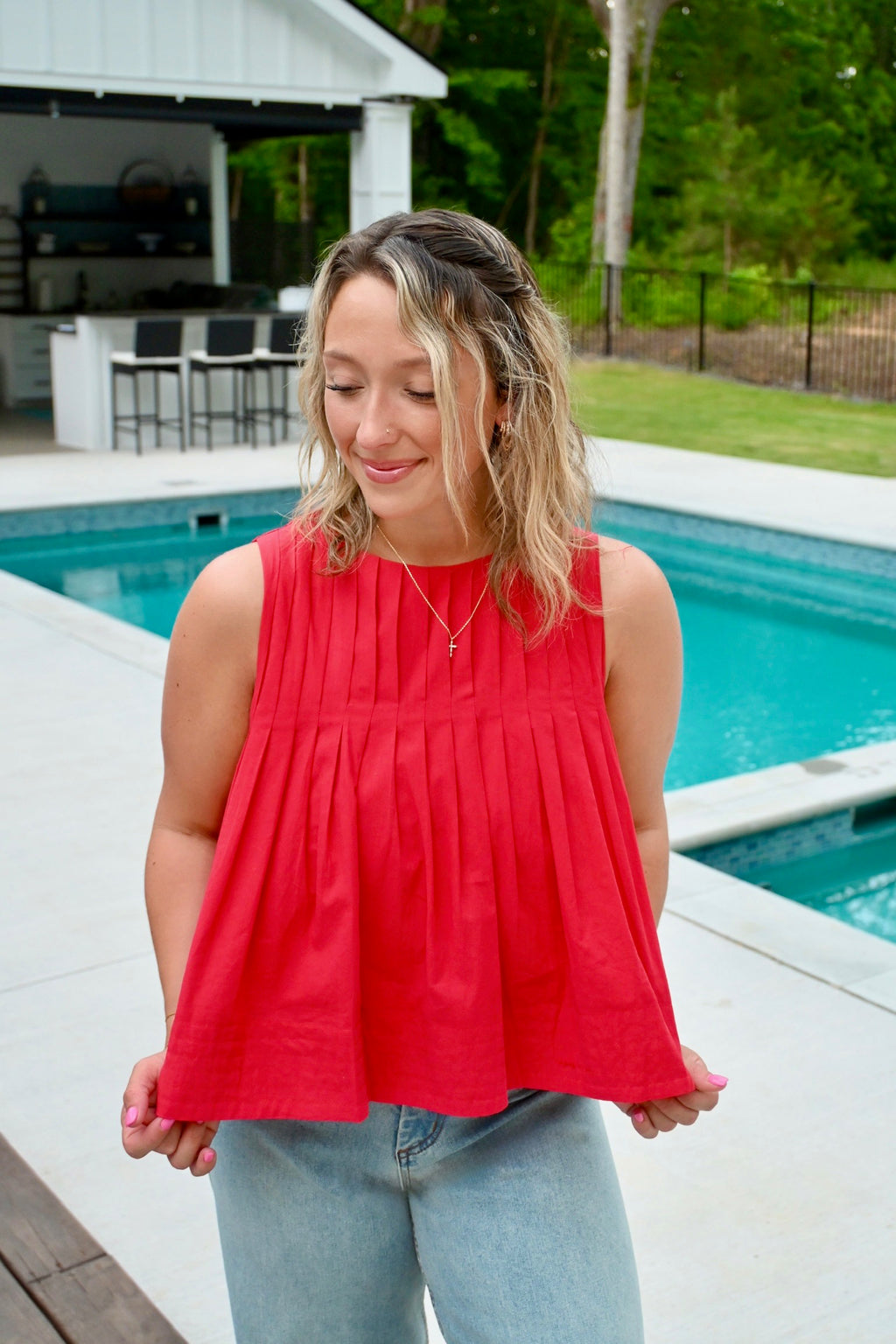 Pleated Detail Top