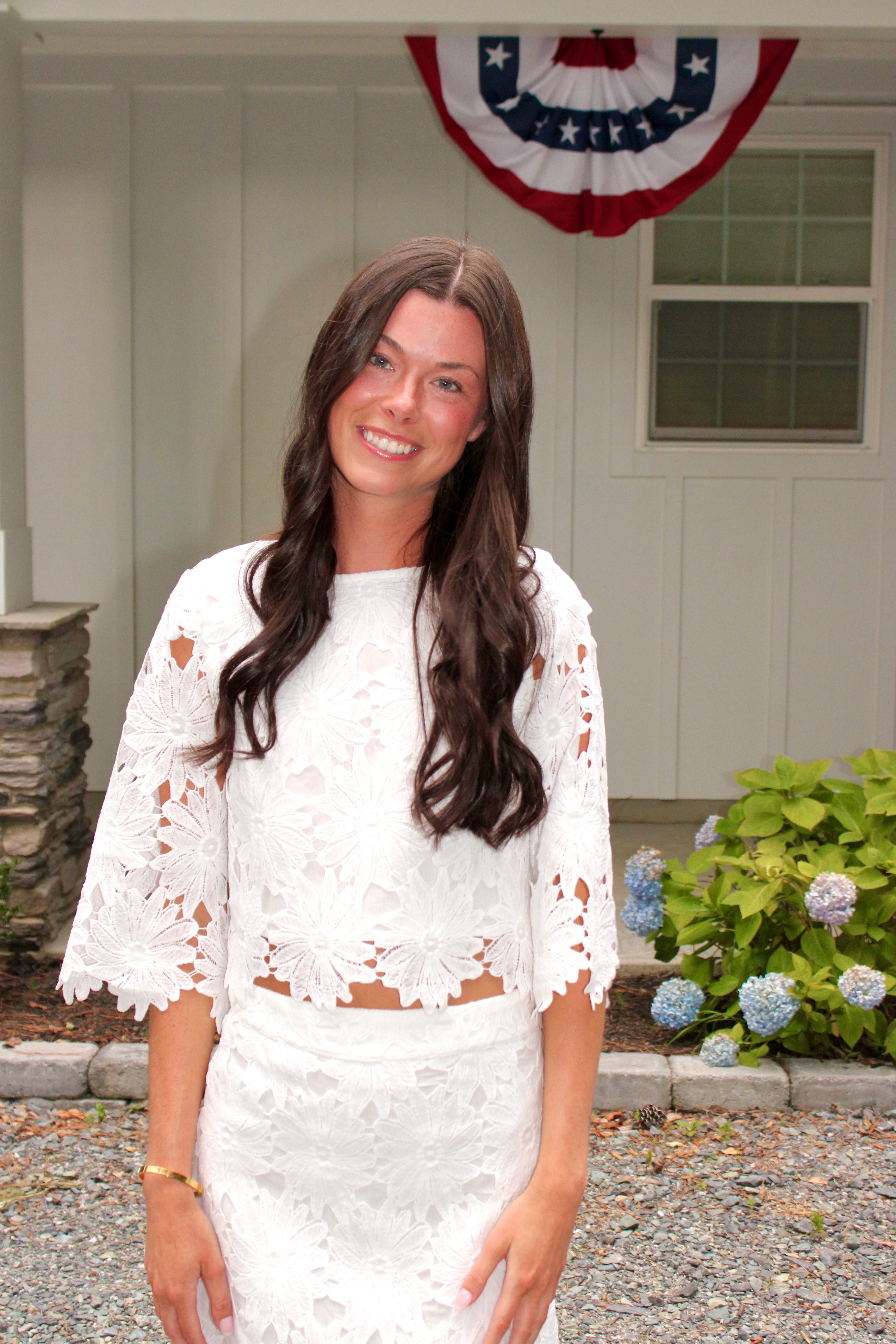 Rene Floral Lace Set: White