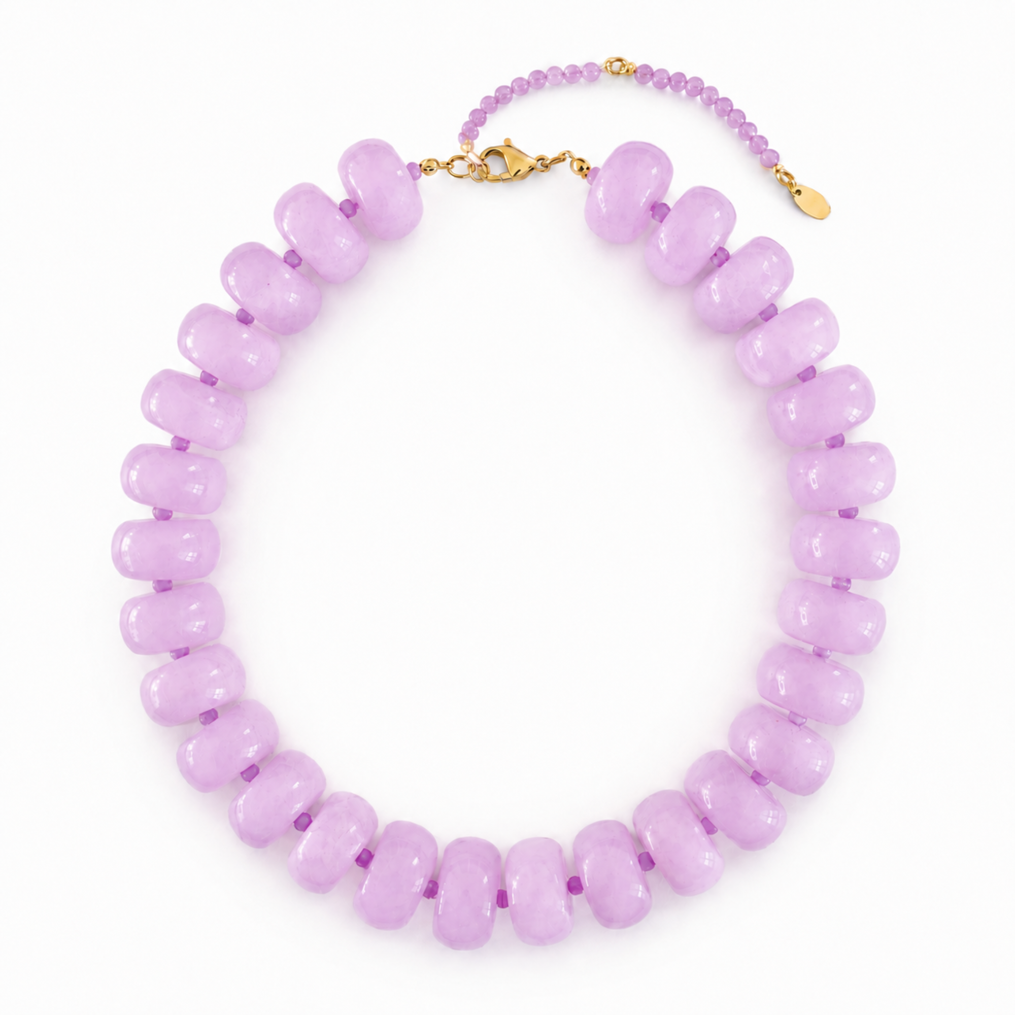 Bold Beaded Necklace: Lavender
