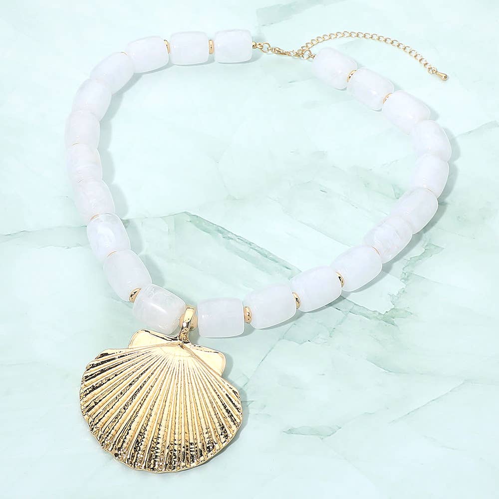 Seashell Pendant Statement Necklace