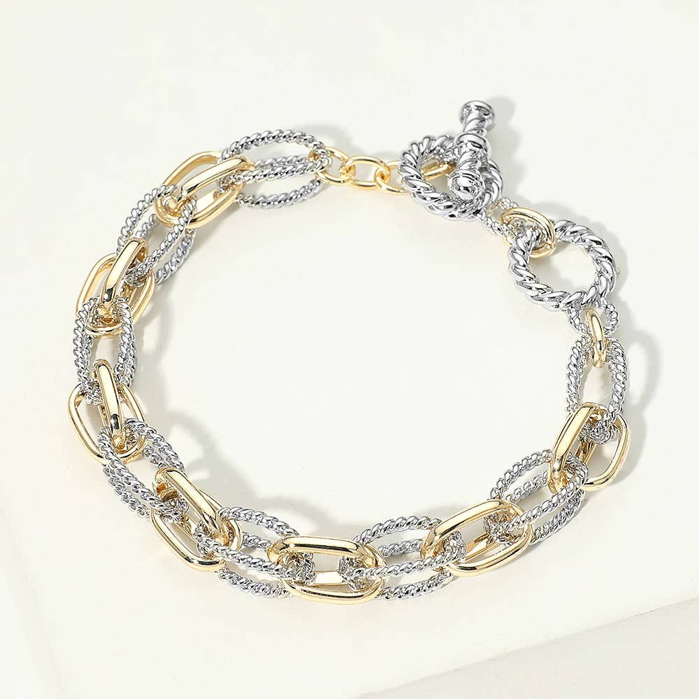 Two Tone Toggle Bracelet